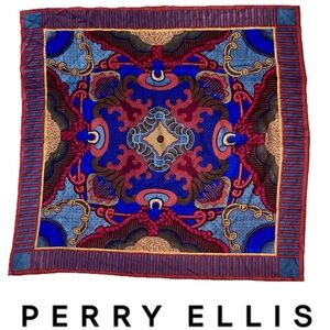 🔷Vintage 80s Soft Wool Scarf by Perry Ellis | Lightweight | Square | 37”x 38”